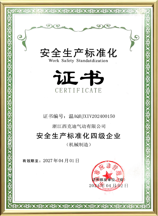 Safety Production Standardization Certificate